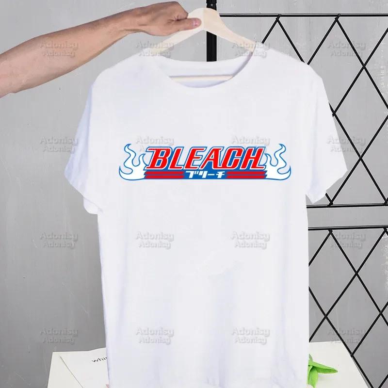 Bleach Anime Kurosaki Ichigo Japanese T Shirt Men Retro Washed Tops Tees Harajuku Tshirt Streetwear Hip Hop Male T-shirts