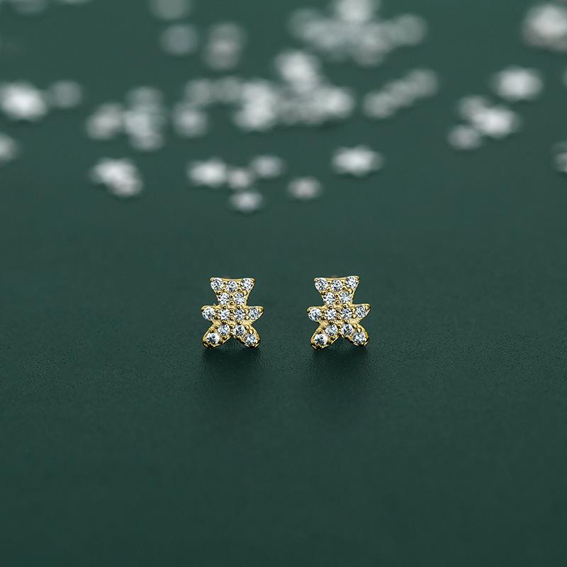 

Серьги-мишки из серебра 925 пробы в корейском стиле Banyan Tree - Милые, простые и нежные, с полной бриллиантовой отделкой для женщин. 925 Silver