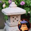 Resin Statue Light Exquisite Solar Stone Tower Light Solar LED Pagoda Lantern  Courtyard