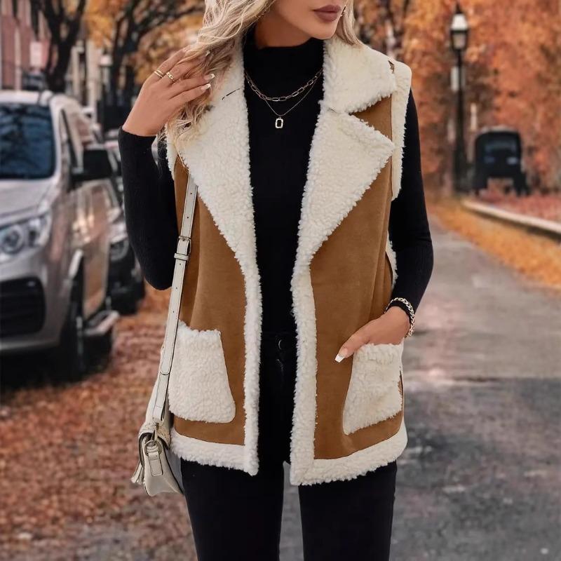 New Lamb Wool Vest Women's Autumn and Winter Fur Composite Integrated Small Thickened Sleeveless Vest Jacket
