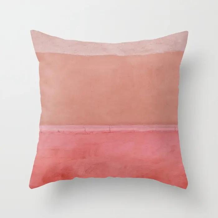 45*45cm Home Decoration Abstract Geometric Sunset Rainbow Pink Pillowcase Bed Living Room Sofa Office Seat Cushion Cover