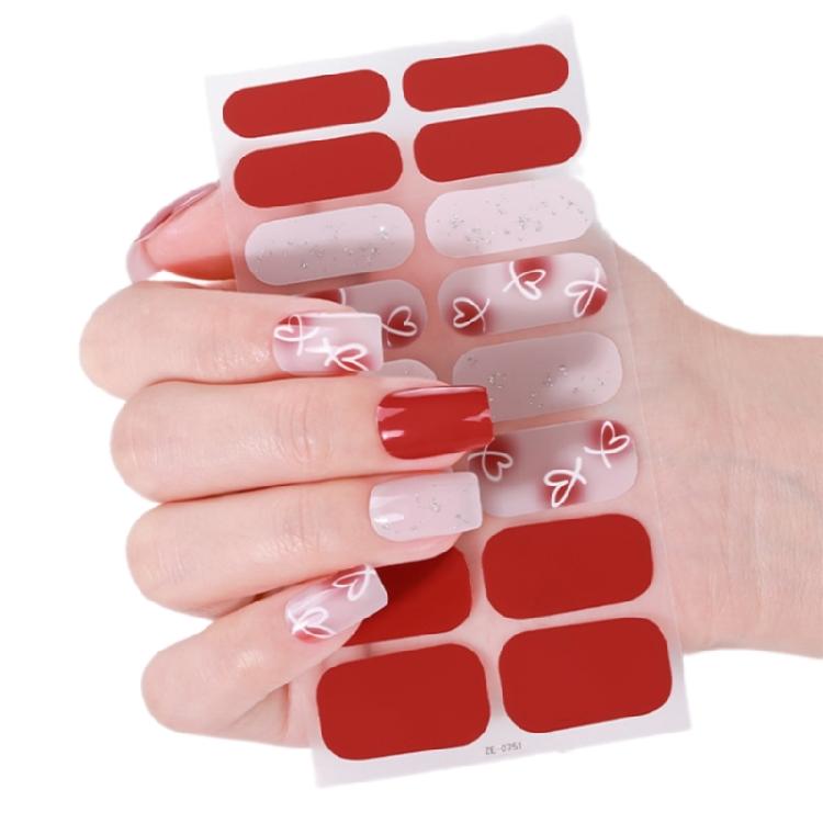 Valentine's Day Full Wrap Nail Stickers Nails Polish Strips Adhesive DIY Nails Art Decals Manicure Accessories