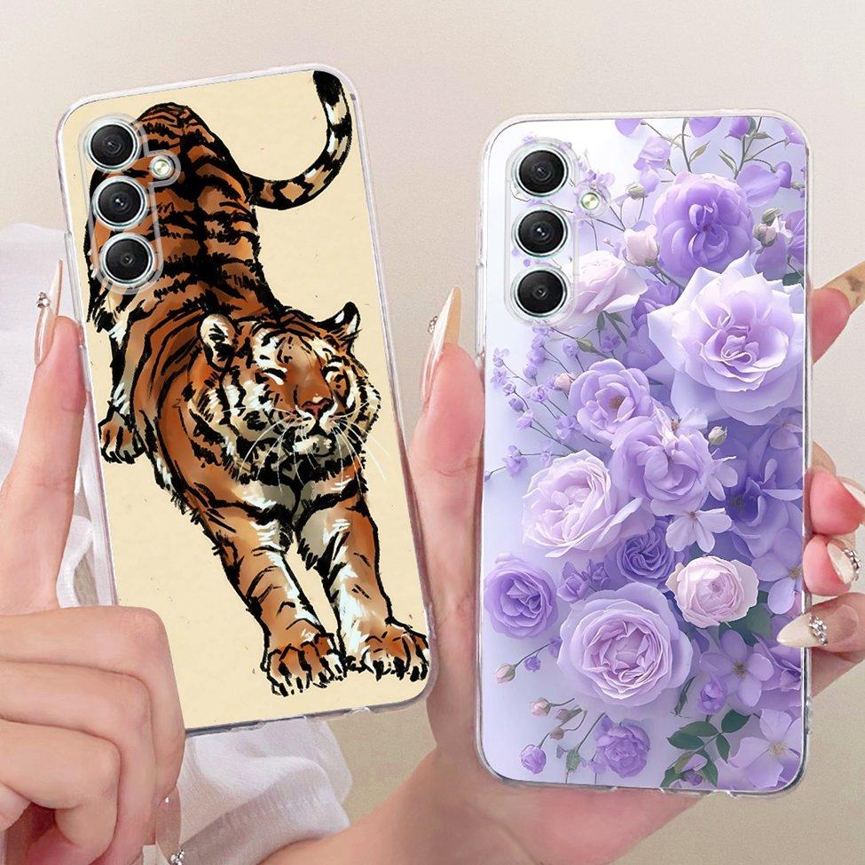 Clear For Samsung A35 5G Case Cute Cat Fashion Butterfly Funny Painted Cover For Samsung Galaxy A35 5G SM-A356E SM-A356B Casing