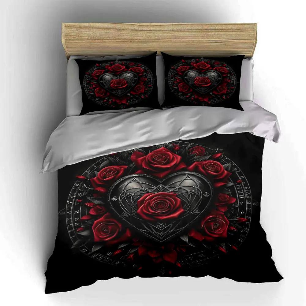"Romantic Gothic Heart Decor Set" Soft Comfortable Duvet Cover Bedding Set Included 1*Duvet Cover & 2*Pillowcases gift