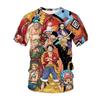 Summer New Japanese Animation Short Sleeve  3D Printing  Men's Clothing Casual Round Neck