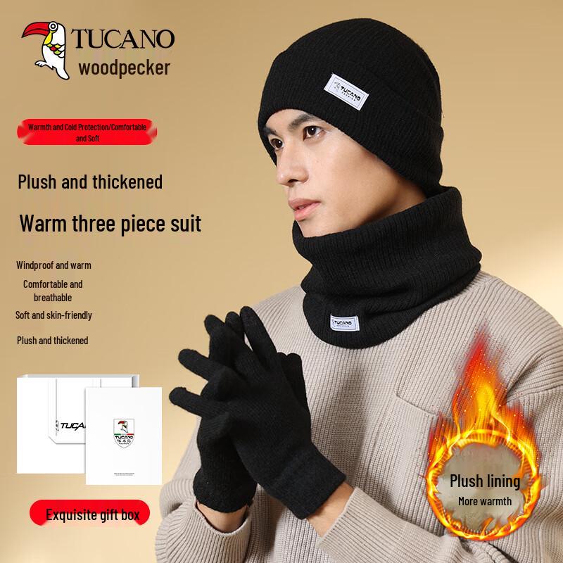 Woodpecker Winter Hat, Scarf & Gloves 3-Piece Set