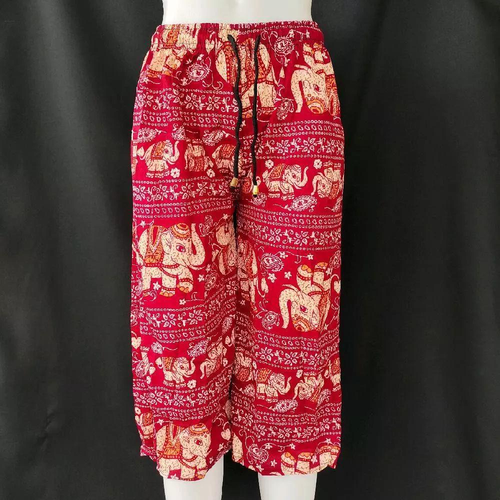 

Длинные широкие брюки-слоны с регулируемой эластичной резинкой на поясе и завязками для женщин и мужчин, унисекс, с принтом, Таиланд, повседневная уличная одежда, пляжные, летние, богемные, ретро, винтажные One size