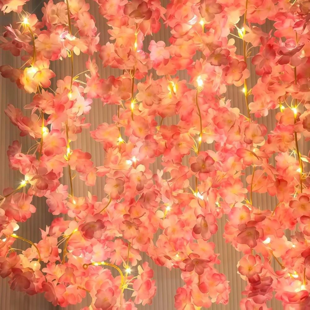 2m 6.56ft Artificial Sakura Vines 20 LEDs Fairy Lights Cherry Blossom String Light  Bridal