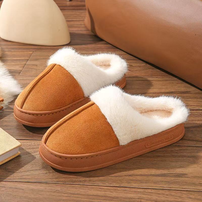 

Новые хлопковые тапочки женские осенне-зимние домашние с толстой подошвой нескользящие с начесом утолщенные теплые домашние парные хлопковые тапочки мужские 40-41 [one size smaller] хаки