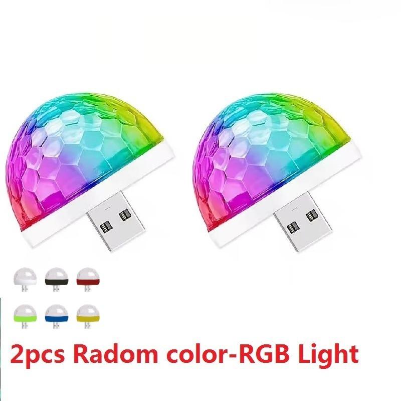 Mini USB LED Stage Disco Light Colorful Projection Effect Lamp Portable Party Club Atmosphere Light For Car Family Entertainment Neon Lights 4