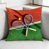 Sport Tennis Racket BALL Square DoubleSided Printed Pillow Case Bedroom Bedside Pillow Sofa Cushion Cover Gift
