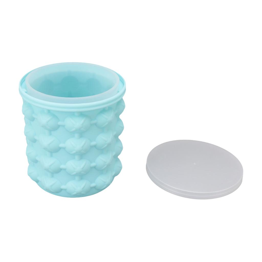 Ice Bucket Silicone Insulated Ice Cube Mold Double Ice Tray for Cocktail Cooling L 13.5x13.5x14cm /