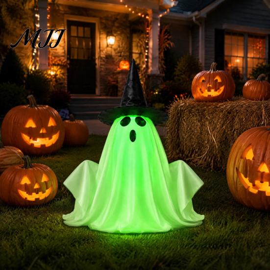Gruselige Feiertagsdekoration Elektrisch hebender Halloween-Geist mit Stimme/Fernbedienung, Interaktiver gruseliger leuchtender Außenhof-Aufbau Geist, Leuchtend