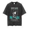 2026 New Demon Slayer Vintage Washed T-Shirt, Anime Graphic Streetwear Casual Oversized Cotton Tee for Men Women, Summer