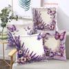 2D flat printing Lavender and Butterfly Patterned Decorative Throw Pillows Polyester pillowcase, sofa decorative cushion cov