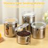 4Pcs Stainless Steel Coffee Bean Airtight Storage Container Food Storage Canister Grains Spice Sealed Jar Kitchen Tool