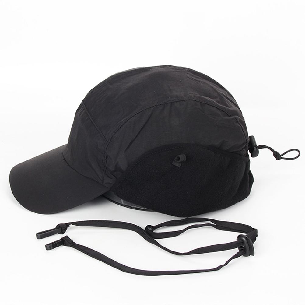 Men"s Winter Hat Waterproof Fleece Warm Earflaps Hat with Windproof Rope Adjustable Baseball
