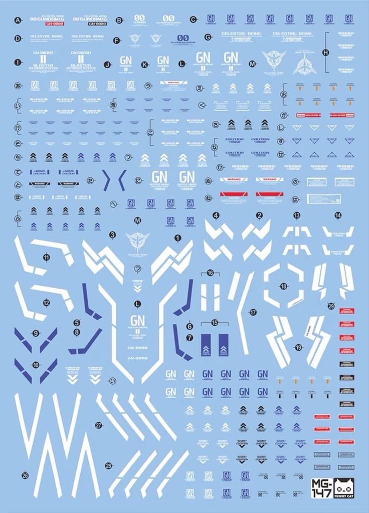 HG RG MG PG RE HiRM Robot MS Water transfer decal for detail up MG 00 Gundam Seven Fluorescent!! (for 1/100 Sword/G) [Item]