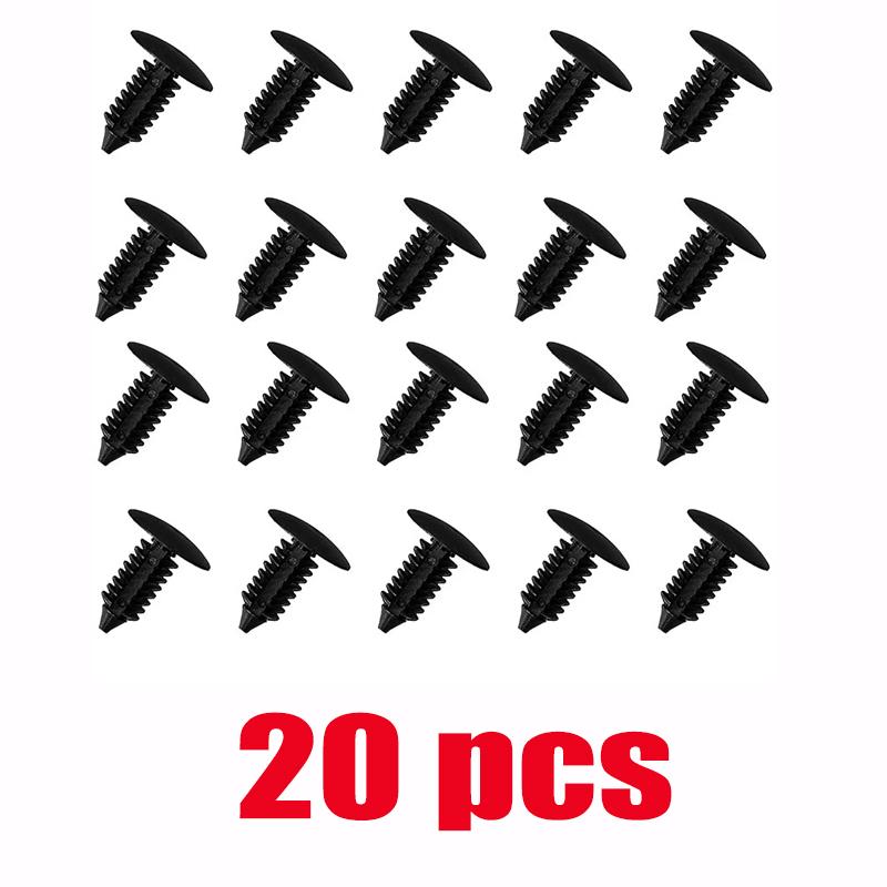 

20-100pcs Auto Fastener Car Clips Nylon Black Plastic Rivet Fender Bumper Shield Retainer Ceiling Fasteners for GM Ford Chrysler