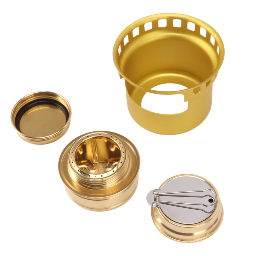 Spirit Burner Copper Windproof Portable Aluminium Alloy Alcohol Backpacking Stove for Camping Picnic
