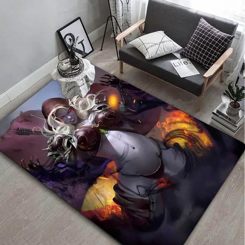3D W-World Of W-warcraft Video Game Art Carpet Rug Art for Room Decor Home Sofa Halloween Gifts Game Area Rug Non-slip Floor Mat