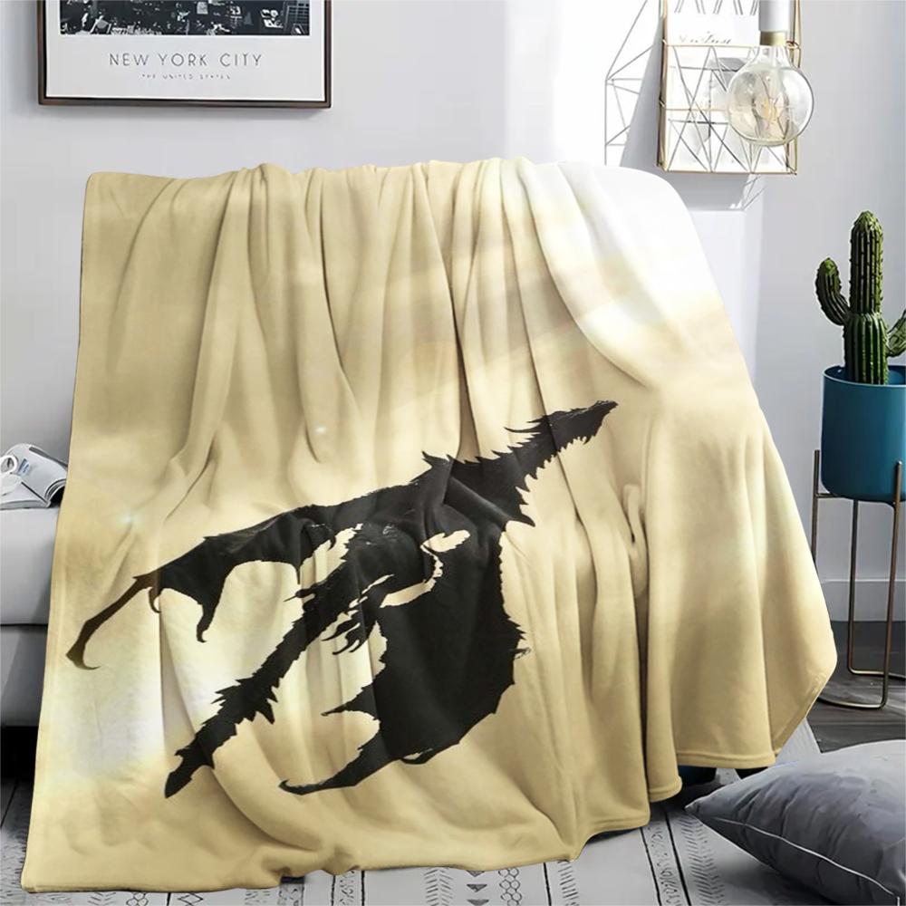 1 szt. Koc Flanelowy z Nadrukiem Skyrim, Wysoka jakość, Wygodny na Wszystkie Pory Roku, Wystrój Domu, Ciepło i Komfort, Idealny na Prezenty Świąteczne167
