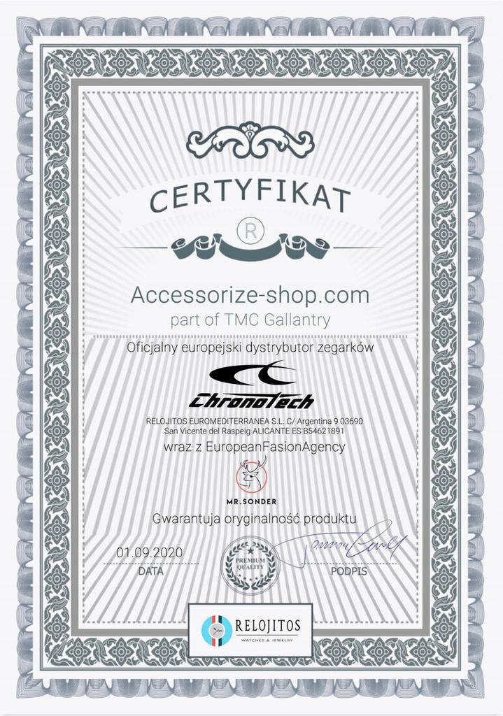 Zegarek CHRONOTECH CT7017M-07. Kwarcowy, Kolor pomarańczowy. Unisex.