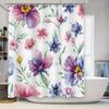Watercolor Flower Shower Curtain 3D Printed Bath Decor for Bathroom Accessories Set Home Decoration