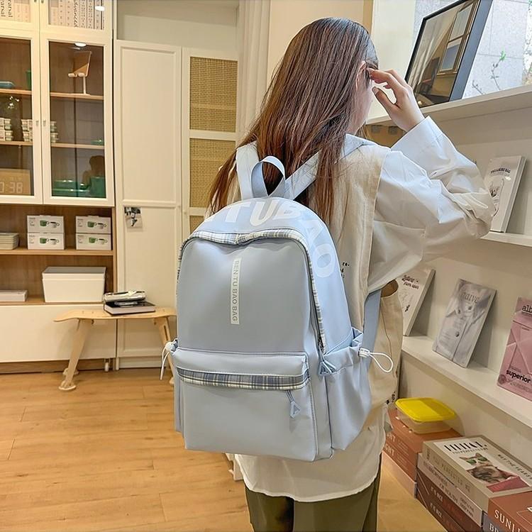 Schoolbag Japanese women ins fashion lightweight simple versatile schoolbag 4th and 6th grade junior high school high school student backpack