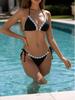 2026 Cross-Border European & American Lace Tie-Up Triangle Bikini Swimwear