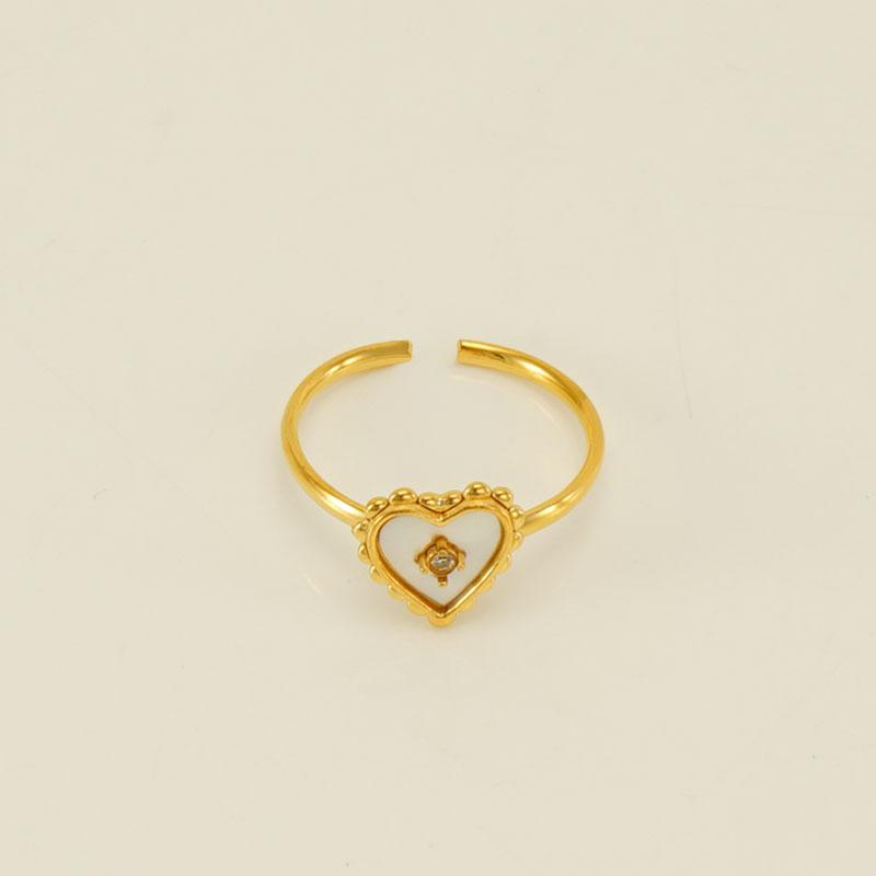 Titanium Steel Four-leaf Clover Love Ring Fashionable Versatile Commuter Simple Women's Ring