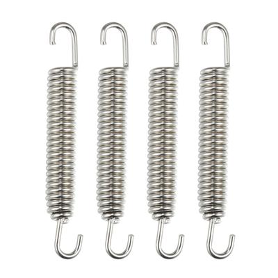Motorcycle Universal Exhaust Pipe Springs 80mm Stainless Steel Exhaust Pipe Spring Hook Modification Accessories Silver Tone 4pcs