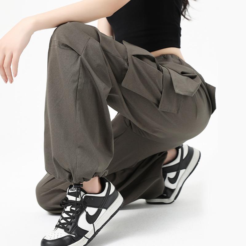 Uncle Radish Tooling Pants Summer Thin Loose Wide Leg Paratrooper Pants Light Casual Quick-Drying Sweatpants