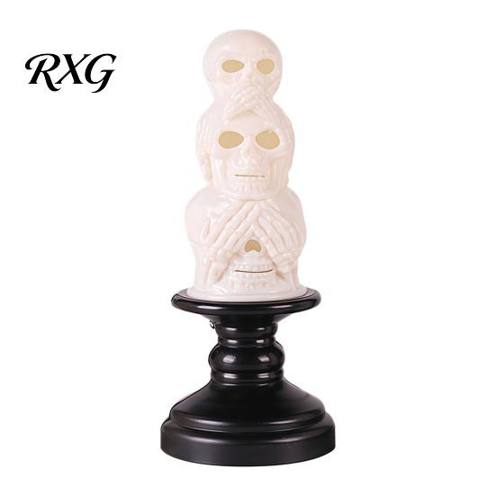 Creepy Night Light for Parties Halloween LED Skull Light, Resin Decorative Candle Lamp Battery Operated Room, Haunted House, Unique Tabletop
