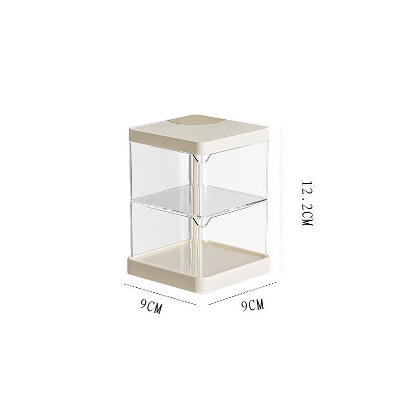 

Коробка для хранения спонжей, Настольное вращение, Пыленепроницаемый, Специальная полка для бьюти-яиц, Воздушная подушка, Кисть для макияжа, Многослойная полка из хлопка 2 layer белый