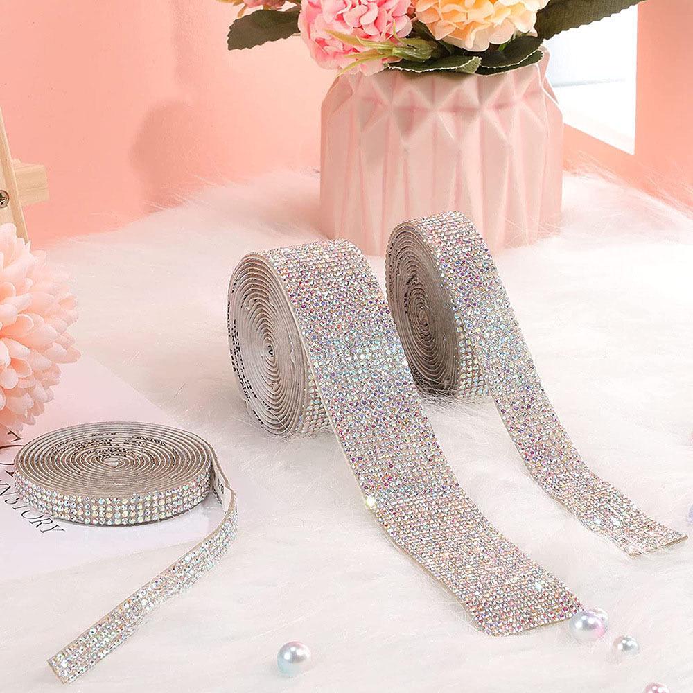 Cross-Border DIY Rhinestone Decorative Self-Adhesive Tape for Clothes, Toys, Car Logos, and Props