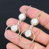 Rainbow Moonstone Gemstone Dangling Handcrafted Earrings Jewelry Sterling Silver