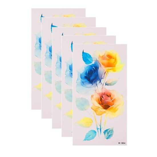 huaqianguhh 5 Sheets Butterfly Tattoo Stickers, Waterproof Temporary Flower Tattoos, Colorful Face Body Tattoos for Parties Night Club Music Festival