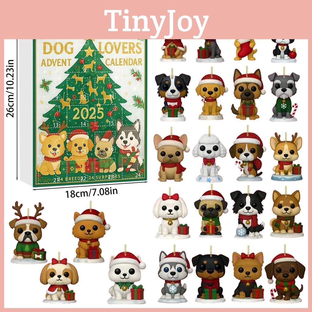 Dog Enthusiast Christmas Advent Calendar With Acrylic Decorations For Festive Celebrations