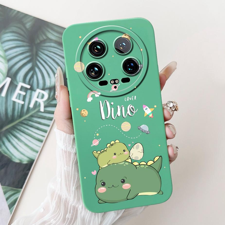 For Xiaomi 14 Ultra Case Cute Dinosaur Cartoon Cover Shockproof Phone Case For Xiaomi Mi 13 Ultra 13Ultra 14Ultra Soft TPU Shell