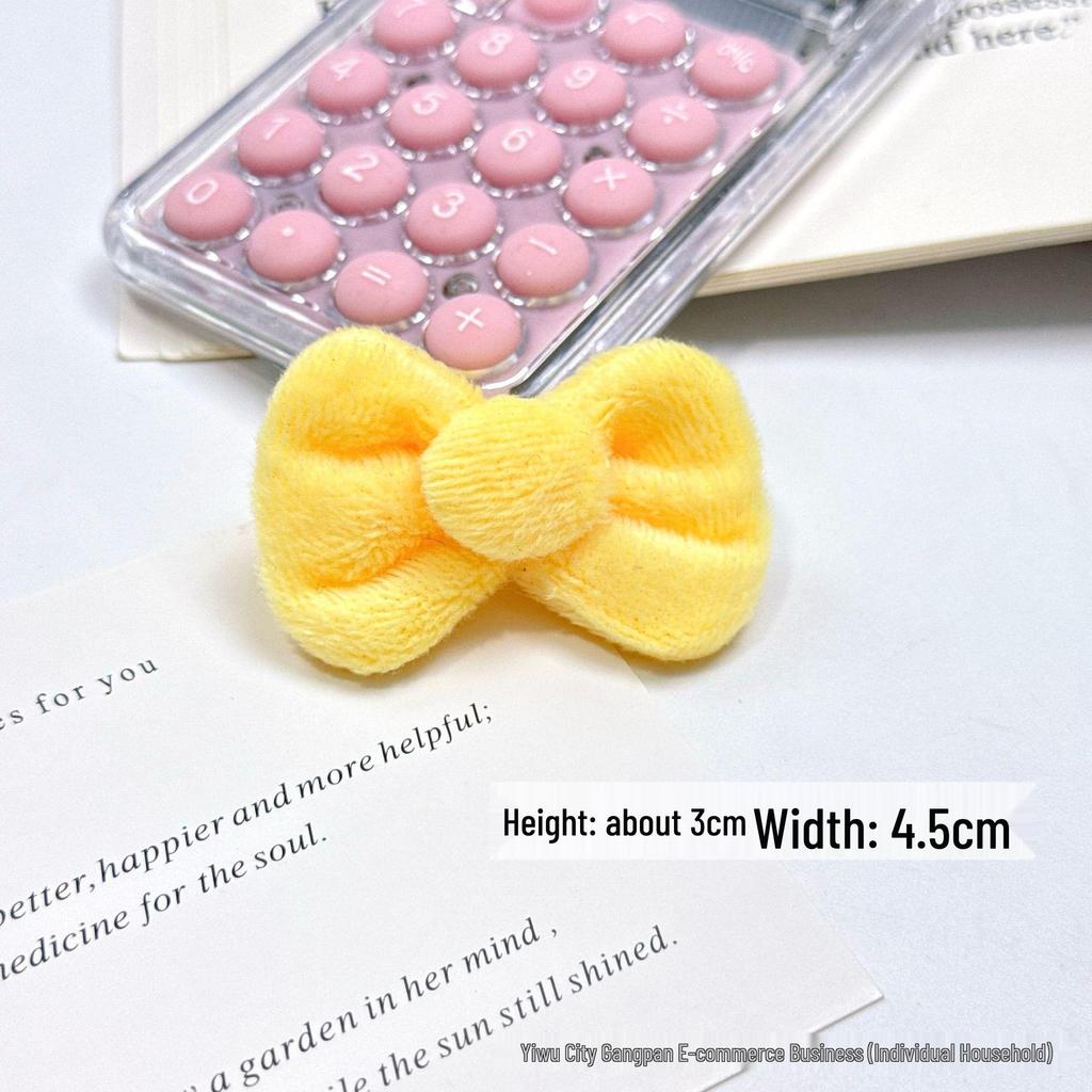 Plush Bow Hair Clips - DIY Handmade Fabric Accessories for Kids