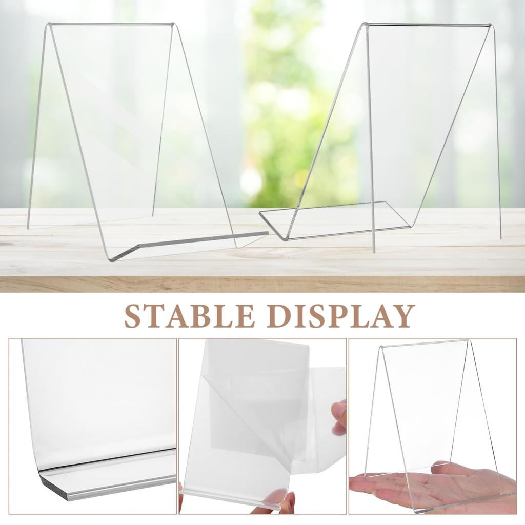STOBOK Acrylic Stands, Display Stands, 6-Piece Tabletop Display Stand, Book Stand, Record Stand, Bookshelf, Clear Acrylic Base, Display Shelf