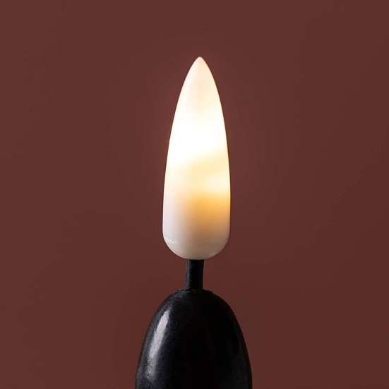 PIPETPET 10 Pack Black 11'' LED Wax Covered Taper Candlesfor Halloween