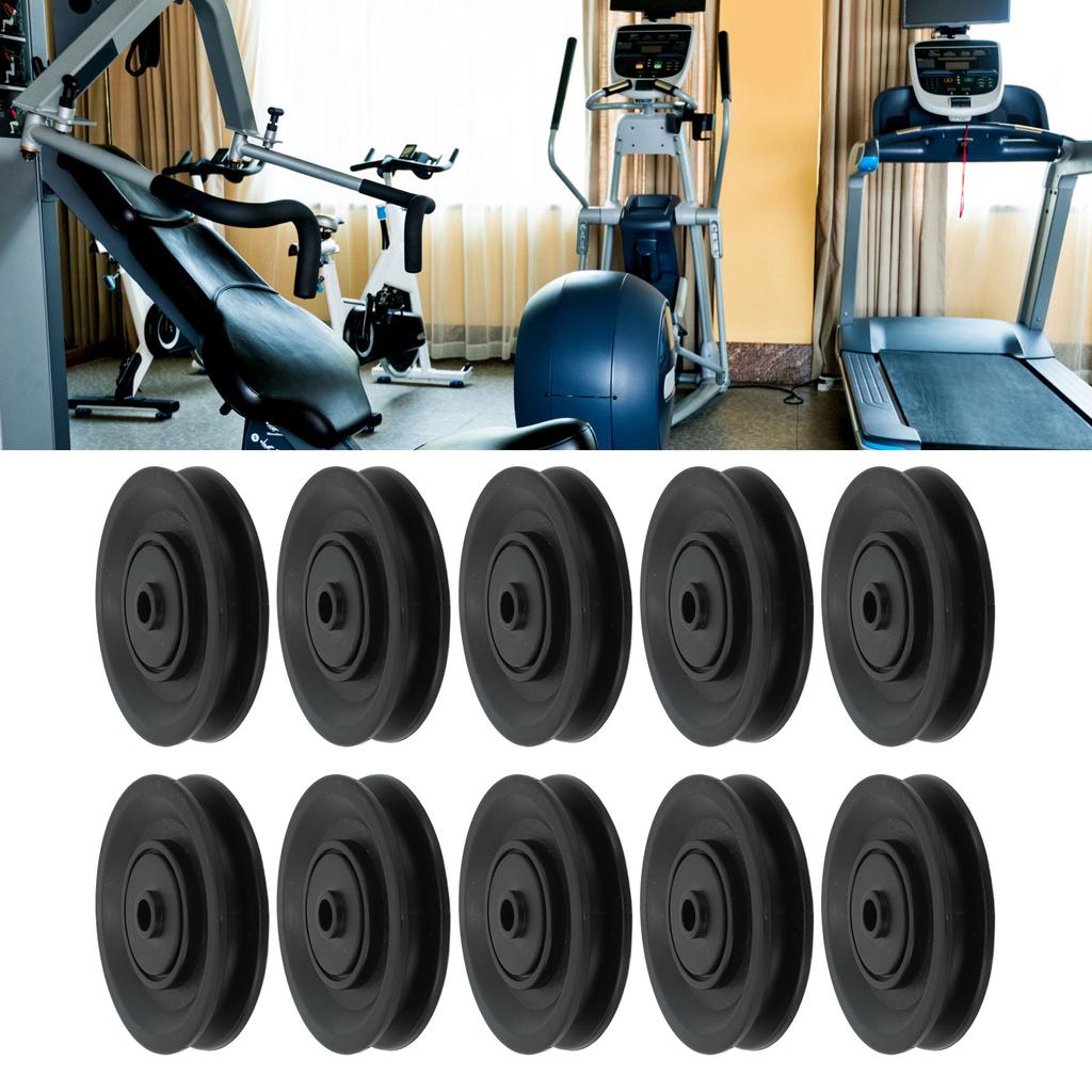 90mm Universallager-Riemenscheibe Geräuschlos Stabil DIY Nylon Seilrollenrad für Fitnessgeräte Garagentor Kran 10 Stück