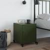 VidaXL Table de chevet vert olive 36x39x43,5 cm acier, armoire, meubles de chambre à coucher, support de téléphone, armoire 846622