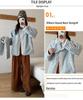Women's Short Winter Double-Sided Lambswool Cotton Jacket - Korean Style, Casual, Loose Fit, Round Neck.