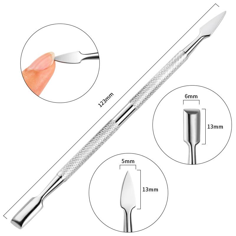 

Dual-ended Nail Art Tool Stainless Steel Nipper Nail Cuticle Cutter Scissor Dead Skin UV Gel Remover Pusher Stamper Remover
