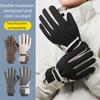 Full Fingers Cold-resistant Winter Gloves Waterproof Piled Riding Gloves Windproof Thickened Cycling Gloves Running