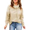 Fashion Women High Collar Casual Sleeve Pullover Blouse Long Sleeve Tops Blouse