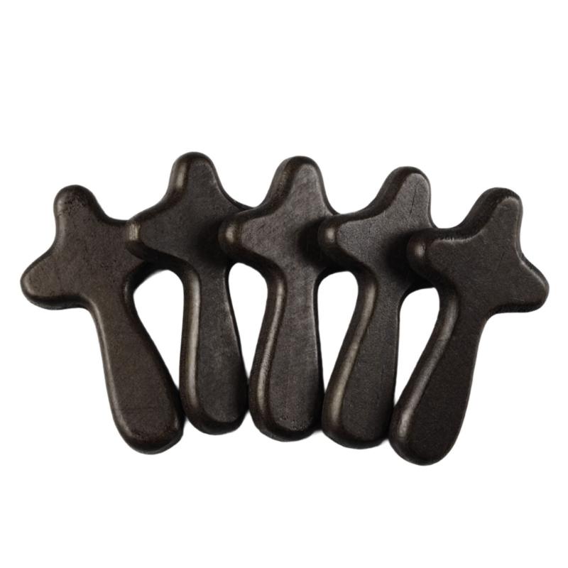5Pcs Spiritual Decors Wood Holding Crosses Handmade Wood Crosses for Prayer Miniature Pocket Crosses Religious Decors
